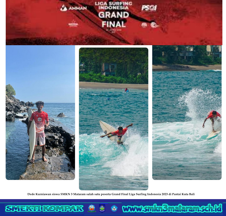 SMK Negeri 3 Mataram tampil pada Grandfinal Liga Surfing Indonesia 2023