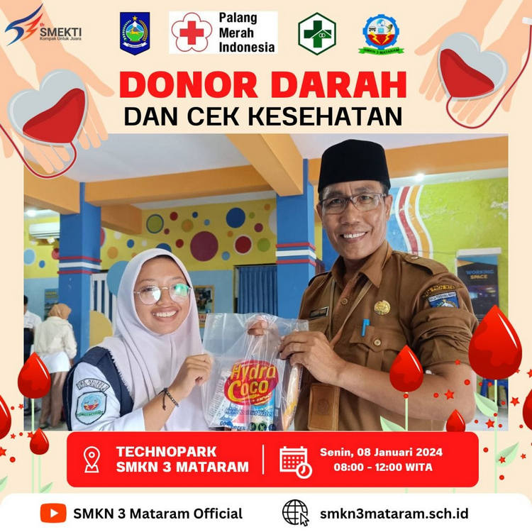 Aksi Sosial Donor Darah Meriahkan Rangkaian 53 Tahun SMEKTI Mataram