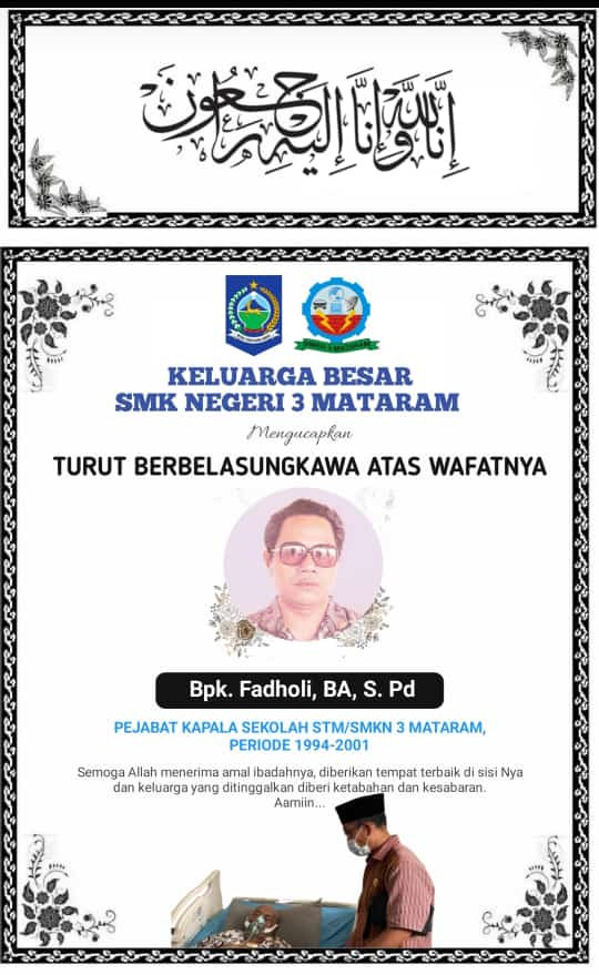 Innalillahi Wainnailahi Roji'un. Telah meninggal Dunia Bp. H . FADOLI, BA., S.Pd