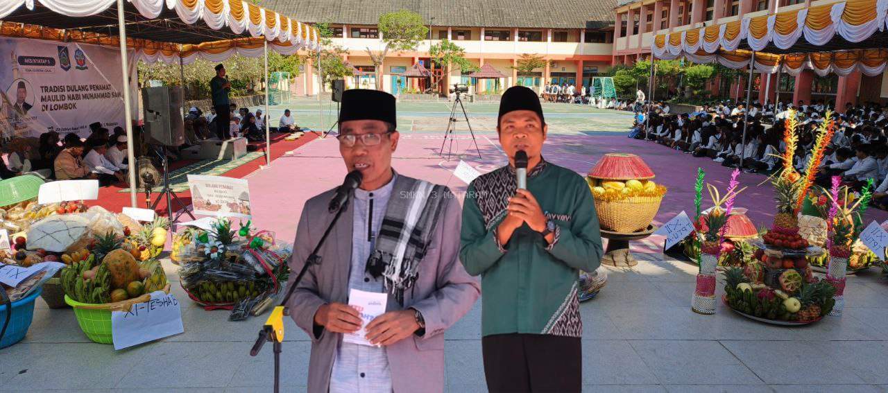 SMK 3 Mataram Sukses Gelar Peringatan Maulid Nabi Muhammad SAW dengan Tema Tradisi Dulang Penamat