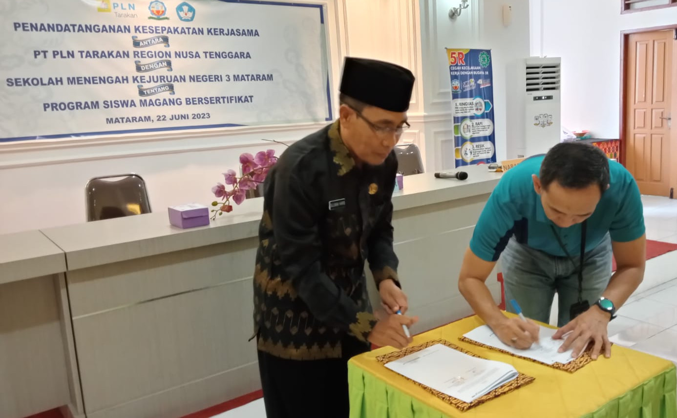 KERJA SAMA SMEKTI JUARA DENGAN PT PLN TARAKAN WILAYAH NTB